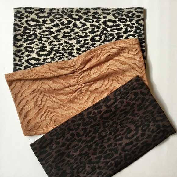 NWOT Three Animal Print Tube Tops - Picture 1 of 3